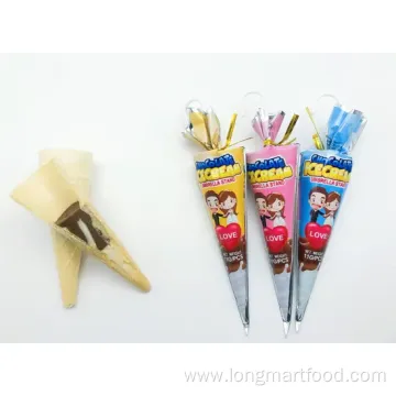 Umbrella-Shaped Chocolate Wafer Cone Candy